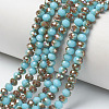 Electroplate Opaque Solid Color Glass Beads Strands EGLA-A034-P6mm-J03-1
