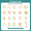 ANATTASOUL 20Pcs 20 Style Multi Line & Leaf & Criss Cross Alloy & Iron Cuff Earrings for Women EJEW-AN0003-53-7