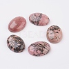Natural Rhodonite Flat Back Cabochons G-G741-18x25mm-12-1