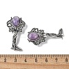 Angel Brass Natural Lepidolite Pendants KK-D361-02AS-15-3