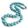 Synthetic Turquoise Rondelle Graduated Beaded Necklaces for Women Men NJEW-K388-02Q-1