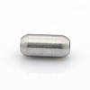 Tarnish Resistant 304 Stainless Steel Matte Surface Magnetic Clasps with Glue-in Ends STAS-O042-C-24-2