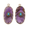 Natural Amethyst & Synthetic Turquoise Carved Pendants GG-CBA5963-02H-1