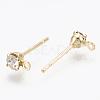 Brass Stud Earring Findings KK-S348-119-2