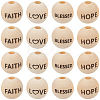 40Pcs 4 Styles Schima Wood European Beads WOOD-PA0001-44-7