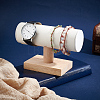 T-Shaped Bar PU Leather Bracelet Display Stands with Wooden Base AJEW-WH0471-127C-4
