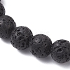 Natural Lava Rock & Synthetic Turquoise Beads Stretch Bracelets for Men Women BJEW-JB12226-01-5