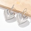 Textured Heart Brass Dangle Earrings EJEW-B132-04P-3