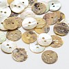 2-Hole Flat Round Mother of Pearl Buttons SHEL-N033-06-13mm-1