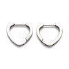 Tarnish Resistant 304 Stainless Steel Heart Huggie Hoop Earrings STAS-H156-15P-2