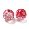 Transparent Spray Painting Crackle Glass Beads GLAA-L046-01B-15-2