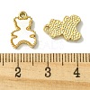 Ion Plating(IP) 304 Stainless Steel Pave Shell Bear Charms FIND-Z028-27G-3