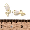 Brass Micro Pave Clear Cubic Zirconia and Enamel Charms KK-A300-22G-4