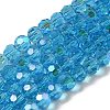 Electroplate Transparent Glass Beads Strands EGLA-A035-T6mm-L08-1