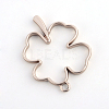 Matte Style Rack Plating Alloy Irish Clover Open Back Bezel Pendants PALLOY-S047-06A-FF-2