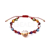 Adjustable Lanmpword Evil Eye Braided Bead Bracelet BJEW-JB11059-03-1