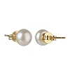 Natural Pearl Rondelle Stud Earrings EJEW-JE04585-03-3