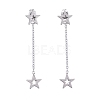 304 Stainless Steel Chain Tassel Earrings EJEW-I248-07-2