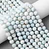 Natural Larimar Beads Strands G-B156-A01-6mm-01-1