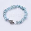 Natural Larimar Bracelets BJEW-JB03476-04-1