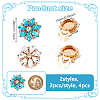 4Pcs 2 Colors Alloy Rhinestone Cufflinks HJEW-NB00210-2