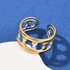 304 Stainless Steel Double Color Cuff Rings RJEW-S635-01GP-12-1
