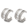 Brass Micro Pave Clear Cubic Zirconia Cuff Earrings for Women EJEW-B057-04P-1