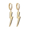 Brass Micro Pave Cubic Zirconia Huggie Hoop Earrings EJEW-K083-22G-A-1