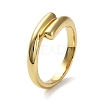 Rack Plating Brass Plain Band Cuff Rings RJEW-Q777-09G-1