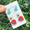 3 Pairs Christmas Theme Acrylic Stud Earrings FS-WGD5022-01-1