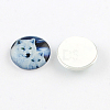 Half Round/Dome Wolf Pattern Glass Flatback Cabochons for DIY Projects X-GGLA-Q037-25mm-28-2