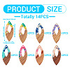 14Pcs 7 Colors Resin and Walnut Pendants FIND-TA0006-36A-4