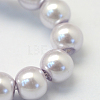 Baking Painted Pearlized Glass Pearl Round Bead Strands X-HY-Q330-8mm-25-3
