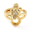 Rack Plating Dragon Brass Micro Pave Cubic Zirconia Adjustable Ring Components KK-Q819-07G-1