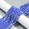 Opaque Solid Color Electroplate Glass Beads Strands EGLA-A039-P4mm-A11-4