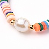 Polymer Clay Heishi Beads Stretch Bracelets BJEW-JB05707-04-2