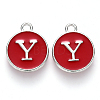 Platinum Plated Alloy Enamel Charms LS-ENAM-S118-03Y-P-1