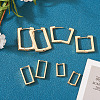 8Pcs 4 Size Brass Rectangle Hoop Earrings for Women EJEW-TA0001-12-5