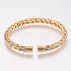 304 Stainless Steel Cuff Bangles Torque Bangles BJEW-H570-27-3