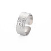 304 Stainless Steel Flat with Word Love Open Cuff Ring for Women RJEW-S405-205P-3