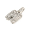 Brass Micro Pave Clear Cubic Zirconia Pendants KK-B099-01P-H-2