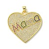 Mother's Day Real 18K Gold Plated Brass Micro Pave Cubic Zirconia Pendant KK-H472-05G-01-1