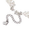 Glass Shell Pearl & ABS Plastic Imitation Pearl Beaded Bracelets for Women BJEW-JB10597-4