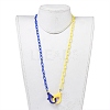 Personalized Two Tone ABS Plastic Cable Chain Necklaces NJEW-JN02825-05-4