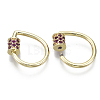 Brass Micro Pave Cubic Zirconia Screw Carabiner Lock Charms KK-R136-069B-NF-3