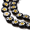 Handmade Millefiori Glass Flat Round Bead Strands X-LK-P011-20-4