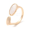 Natural Shell Oval Open Cuff Ring RJEW-G288-02G-1