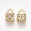Brass Cubic Zirconia Charms KK-S350-376-2