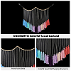 Woolen Yarn Boho Tassel Wall Hanging Ornaments HJEW-WH0071-02-4