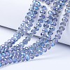 Electroplate Transparent Glass Beads Strands X-EGLA-A034-T6mm-Y02-1